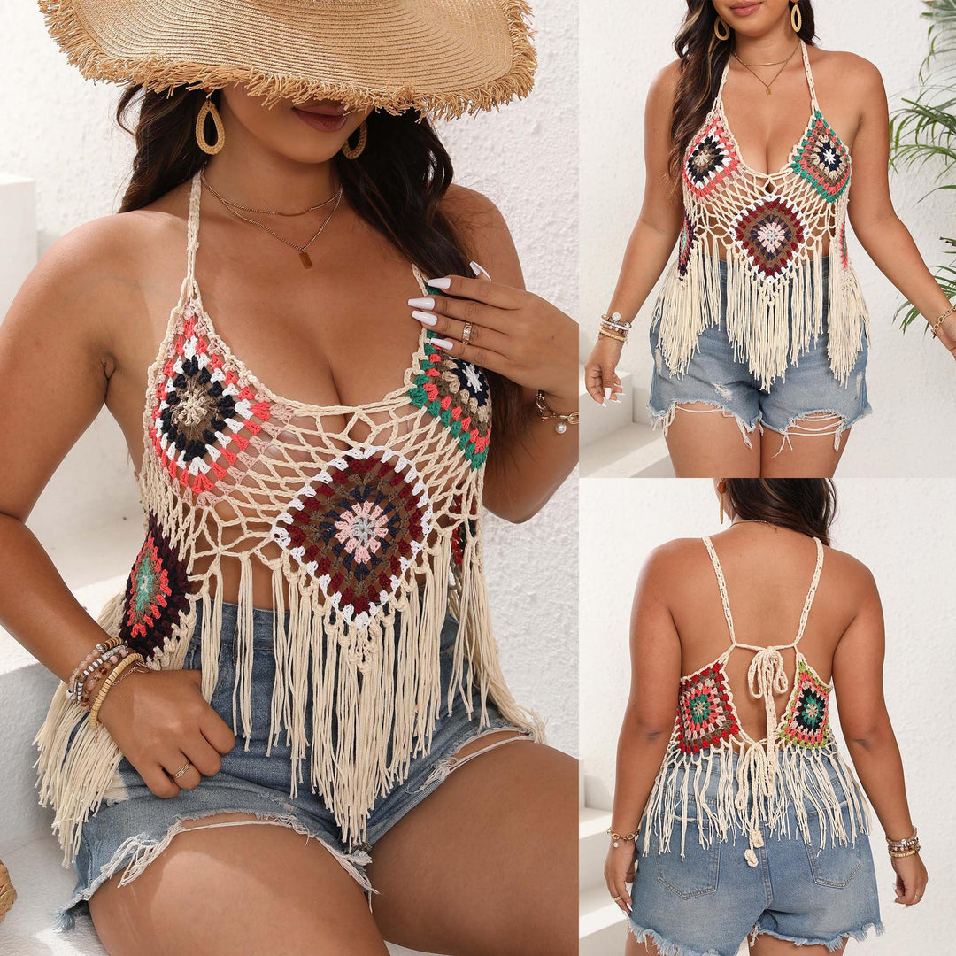 Women's crochet top with fringes Mune Fashion