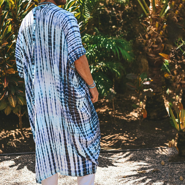 Men's Long Beach Kaftan in Batik Look made of light Viscose-Mix Mune Fashion
