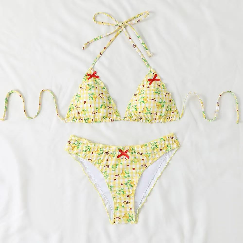 Women’s bikini set with playful lemon pattern and ruffle details Mune Fashion