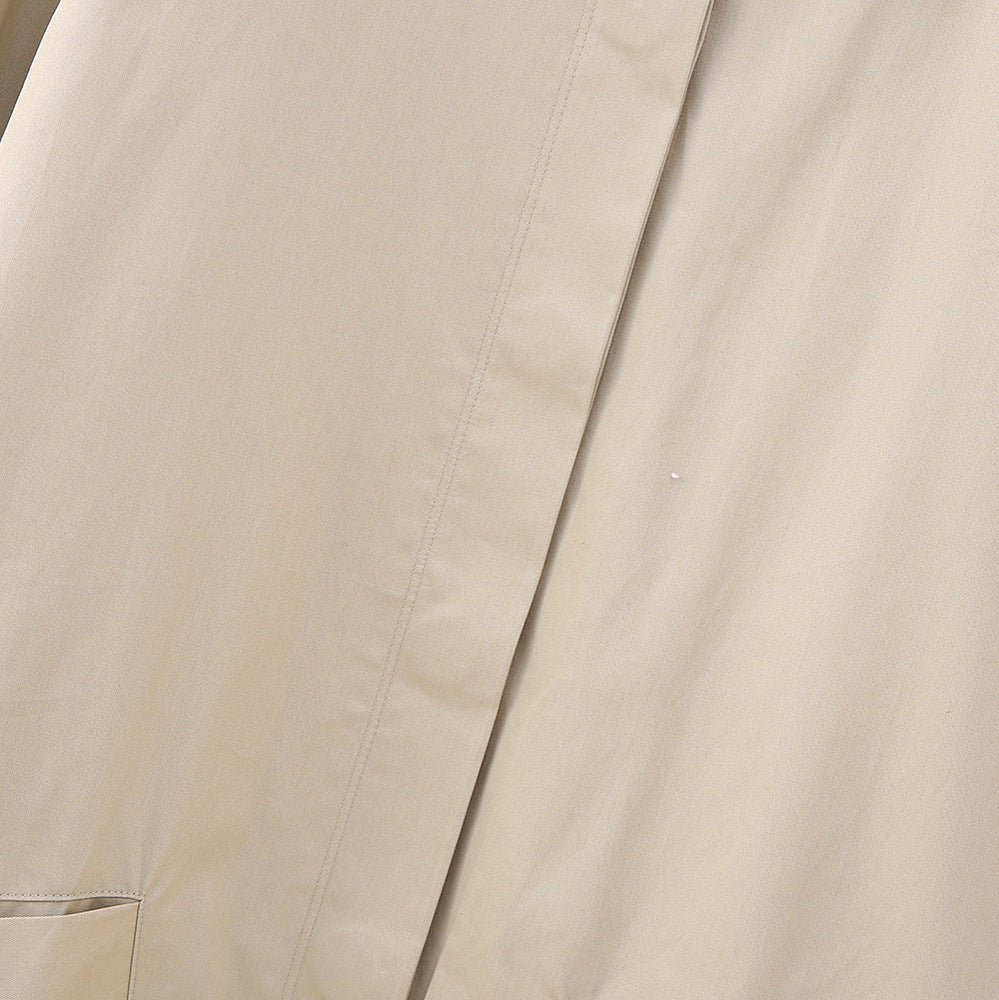 Women Lightweight Oversized Transitional Jacket with Shirt Collar and Elastic Hem Mune Fashion