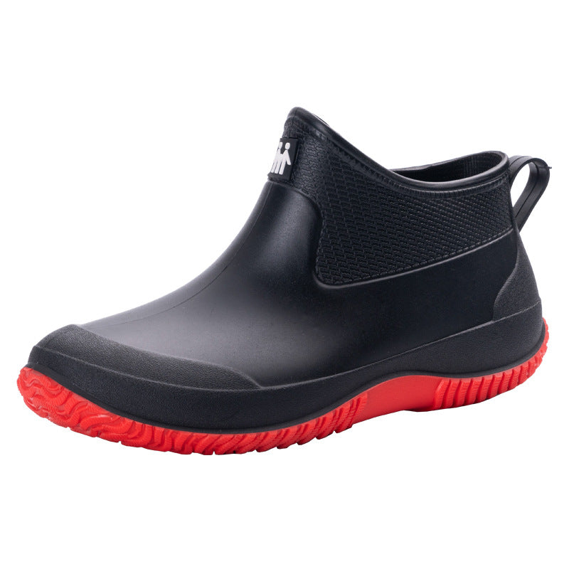 Men's Short Waterproof Rubber Boot with Non-Slip Profile Sole Mune Fashion