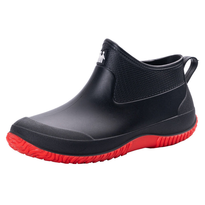 Men's Short Waterproof Rubber Boot with Non-Slip Profile Sole Mune Fashion