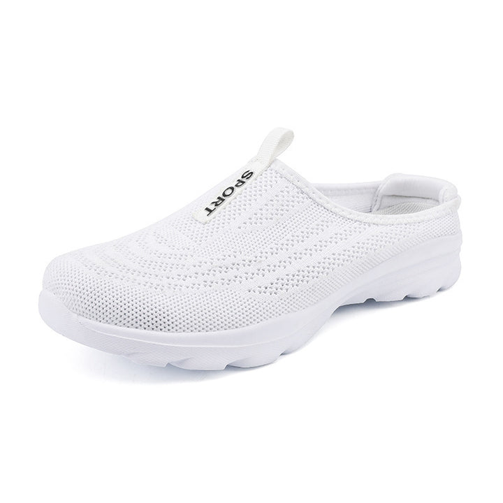 Ladies knitted mule sneakers with open heel collar, elastic entry and padded sole Mune Fashion