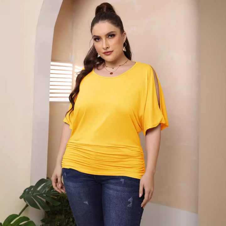 Women's casual blouse with draped pleats