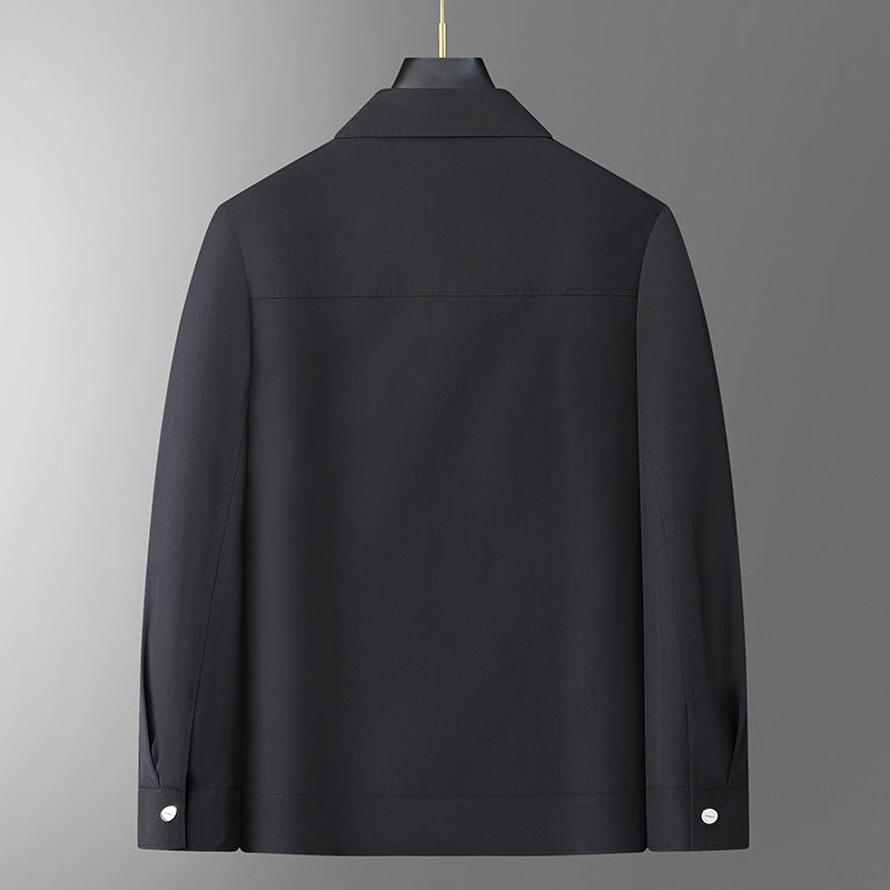 Men's lightweight worker overshirt made of water-repellent microfiber with snap button placket and patch chest pockets Mune Fashion