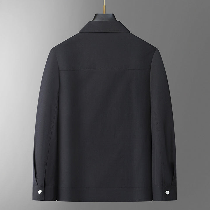Men's lightweight worker overshirt made of water-repellent microfiber with snap button placket and patch chest pockets Mune Fashion