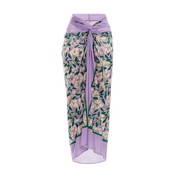 Women's swimsuit with floral wrap skirt Mune Fashion