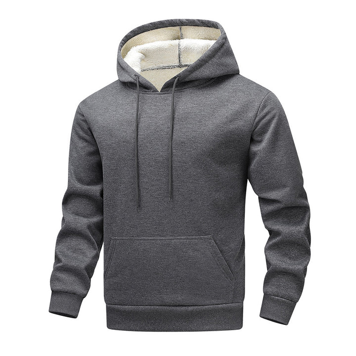 Men's Cozy Teddy Fleece Hoodie with Sherpa Lining and Kangaroo Pocket Mune Fashion