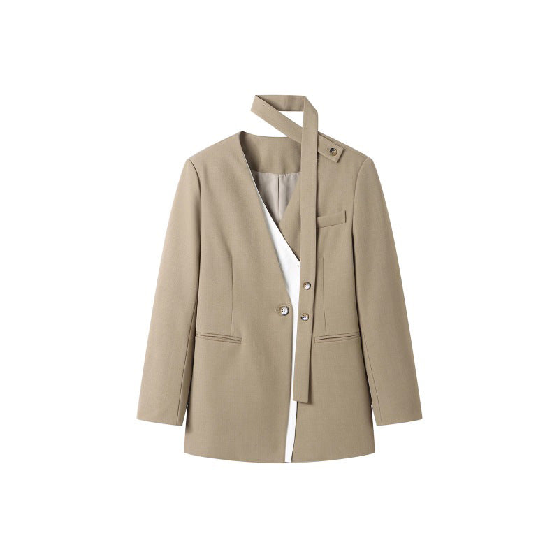 Women's Plus Size Blazer with Asymmetric Design Mune Fashion
