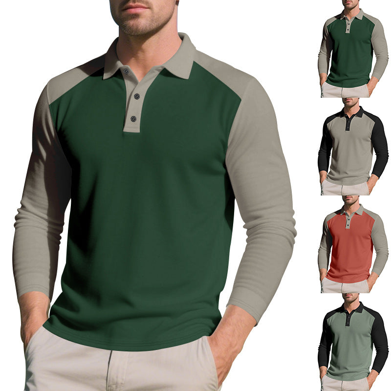 Men's long-sleeved raglan polo made of functional jersey with sporty button placket Mune Fashion