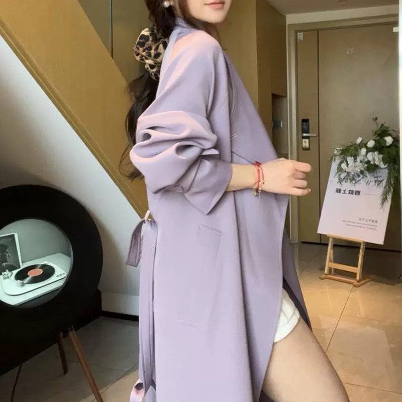 Ladies Oversized Wrap Coat with Asymmetric Cut and Adjustable Cuffs Mune Fashion