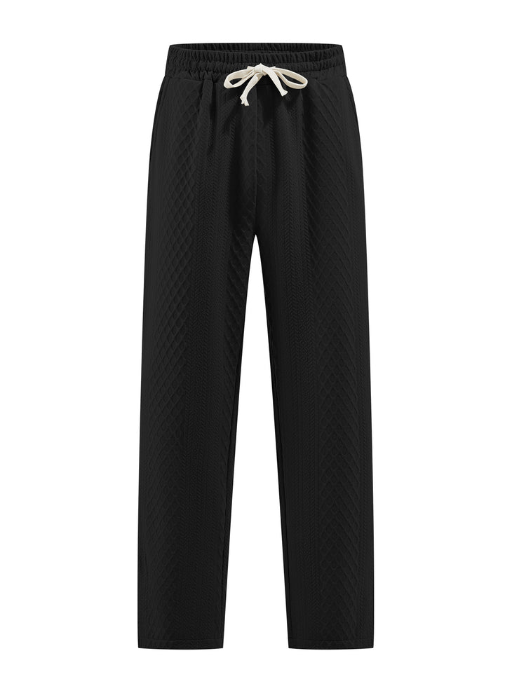 Ladies nan comfortable structured lounge pants with elastic drawstring and straight leg Mune Fashion