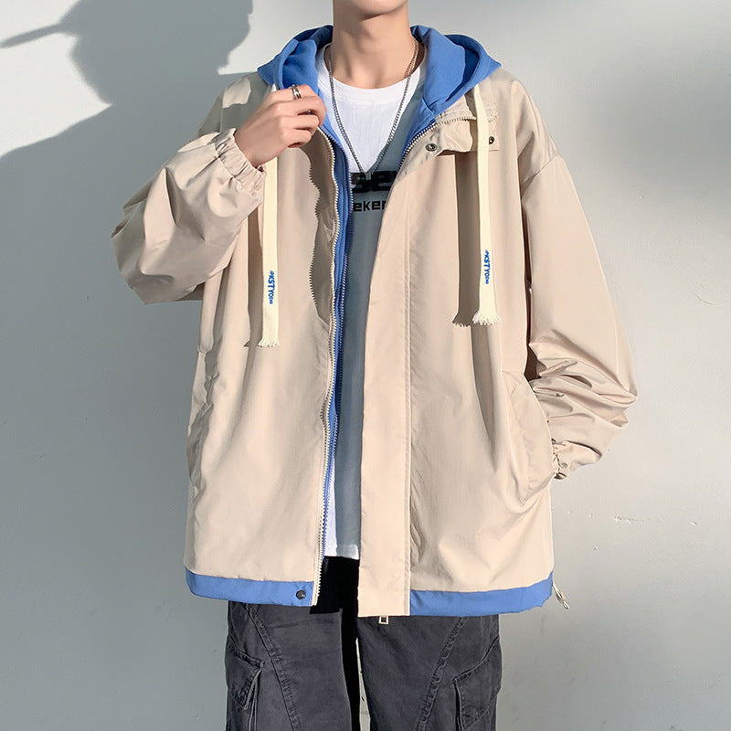 Men's two-layer softshell overlay jacket with hood, wind and water repellent membrane and adjustable hem Mune Fashion