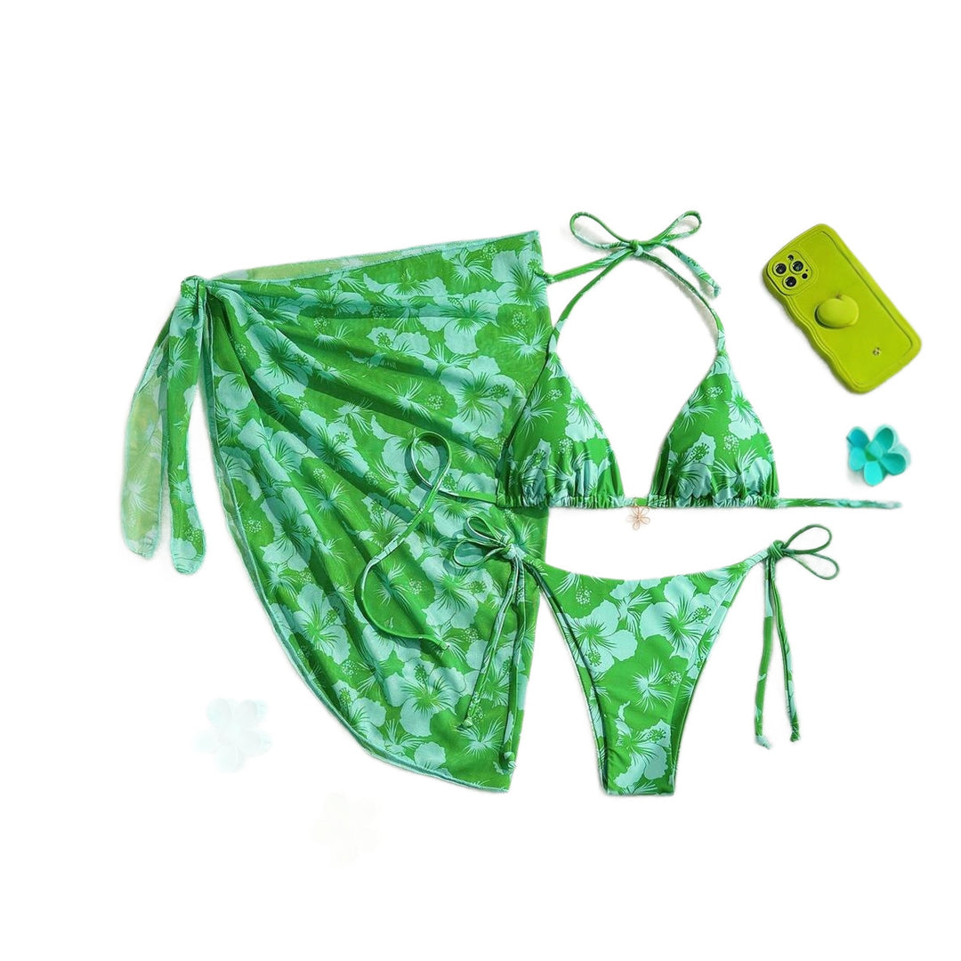 Women Triangle Bikini Set with adjustable straps and wrap Mune Fashion