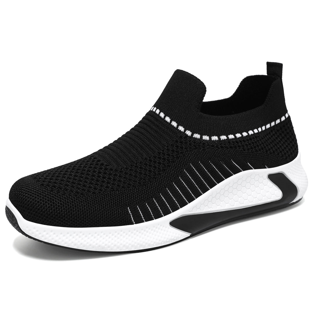 Unisex nan seamless knit slip-on running shoe with sock-like shaft and hexagonal cushioning sole Mune Fashion