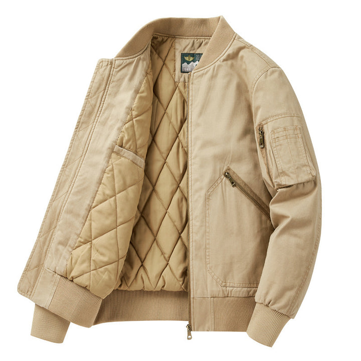 Men's Casual Bomber Jacket with Quilted Lining Mune Fashion