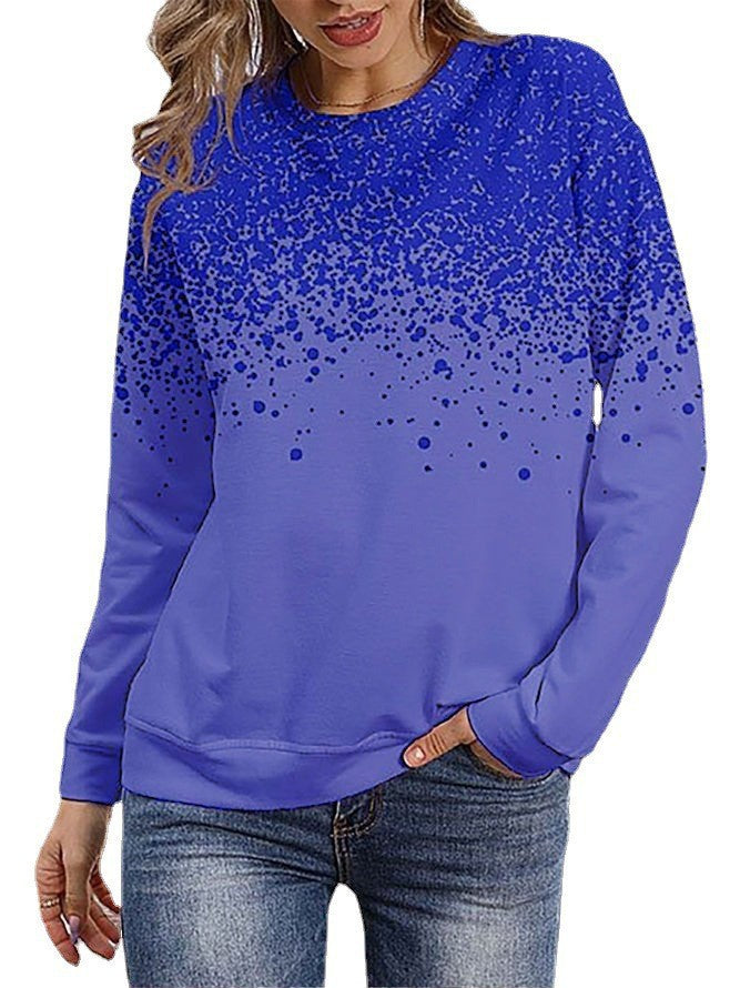 Women's sweatshirt with gradient dot print and round neck Mune Fashion