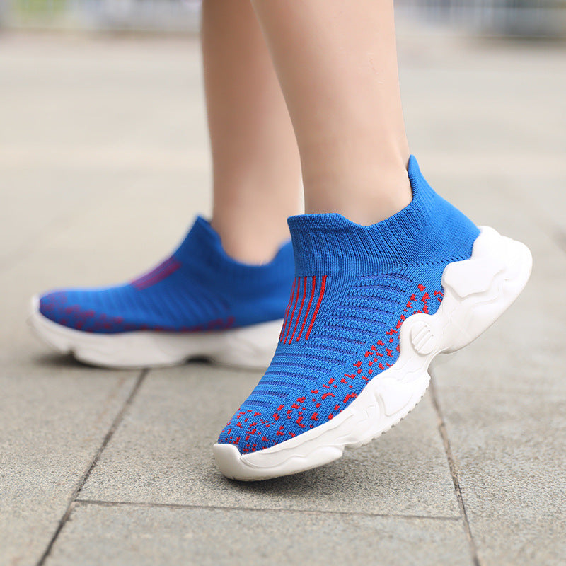 Ladies' breathable knitted sneakers with sock-like shaft and cushioning platform sole Mune Fashion