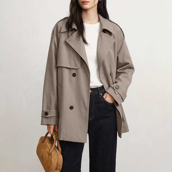 Women Fashionable Trench Coat with Tailored Cut Mune Fashion