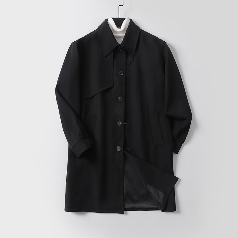 Men's mid-length oversized short coat with button placket and fine lining Mune Fashion
