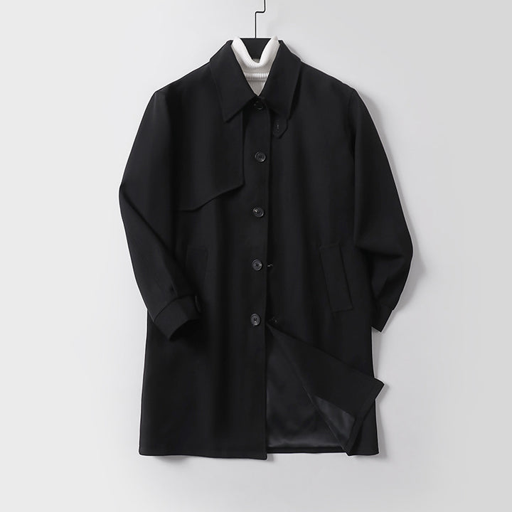 Men's mid-length oversized short coat with button placket and fine lining Mune Fashion