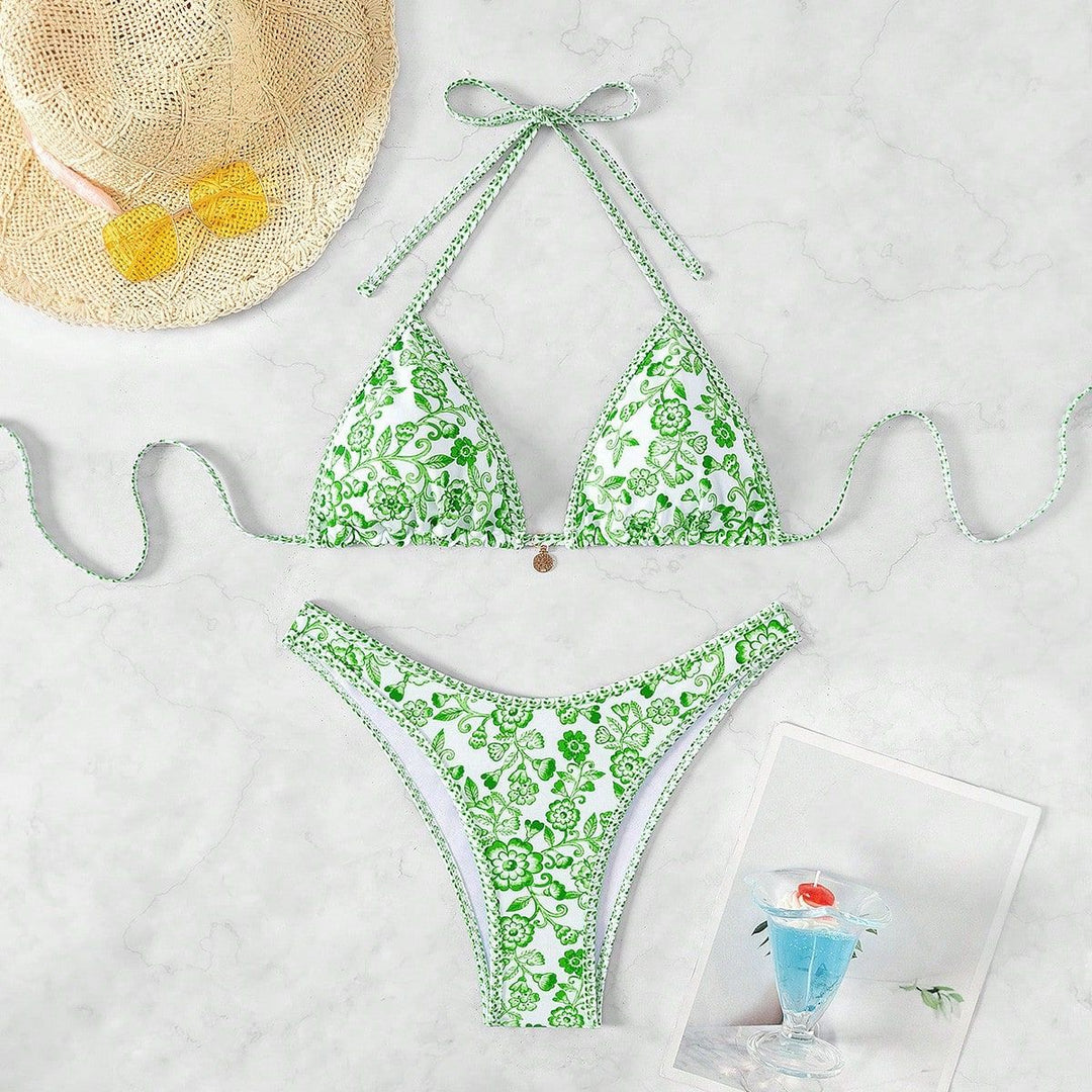 Women's triangle bikini with floral lace Mune Fashion