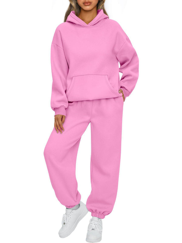 Women's Boxy Hoodie and Palazzo Jogger Set with Elastic Ankle Band Mune Fashion