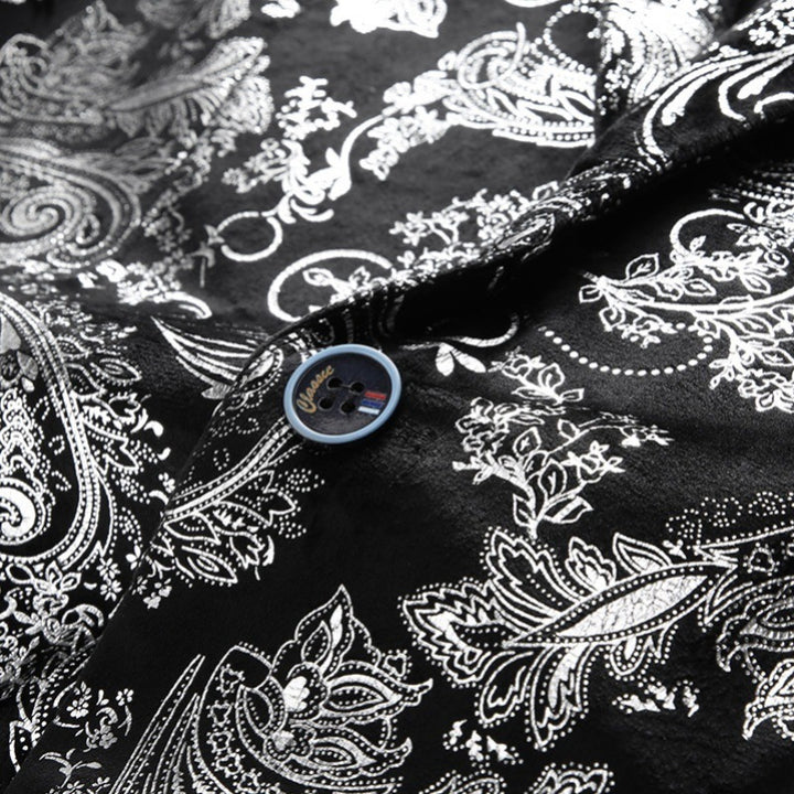 Men's nan ornamental tuxedo blazer with shawl collar, slim fit and elegant paisley print Mune Fashion