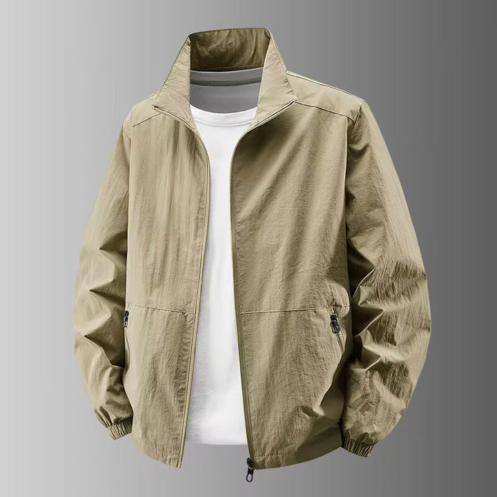 Men's Ultra-Lightweight Urban Windbreaker with Stand-Up Collar, Two-Way Zipper and Elastic Cuffs Mune Fashion