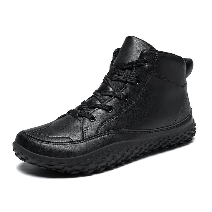 Men's urban leather sneaker boot with padded shaft and grippy profile sole Mune Fashion