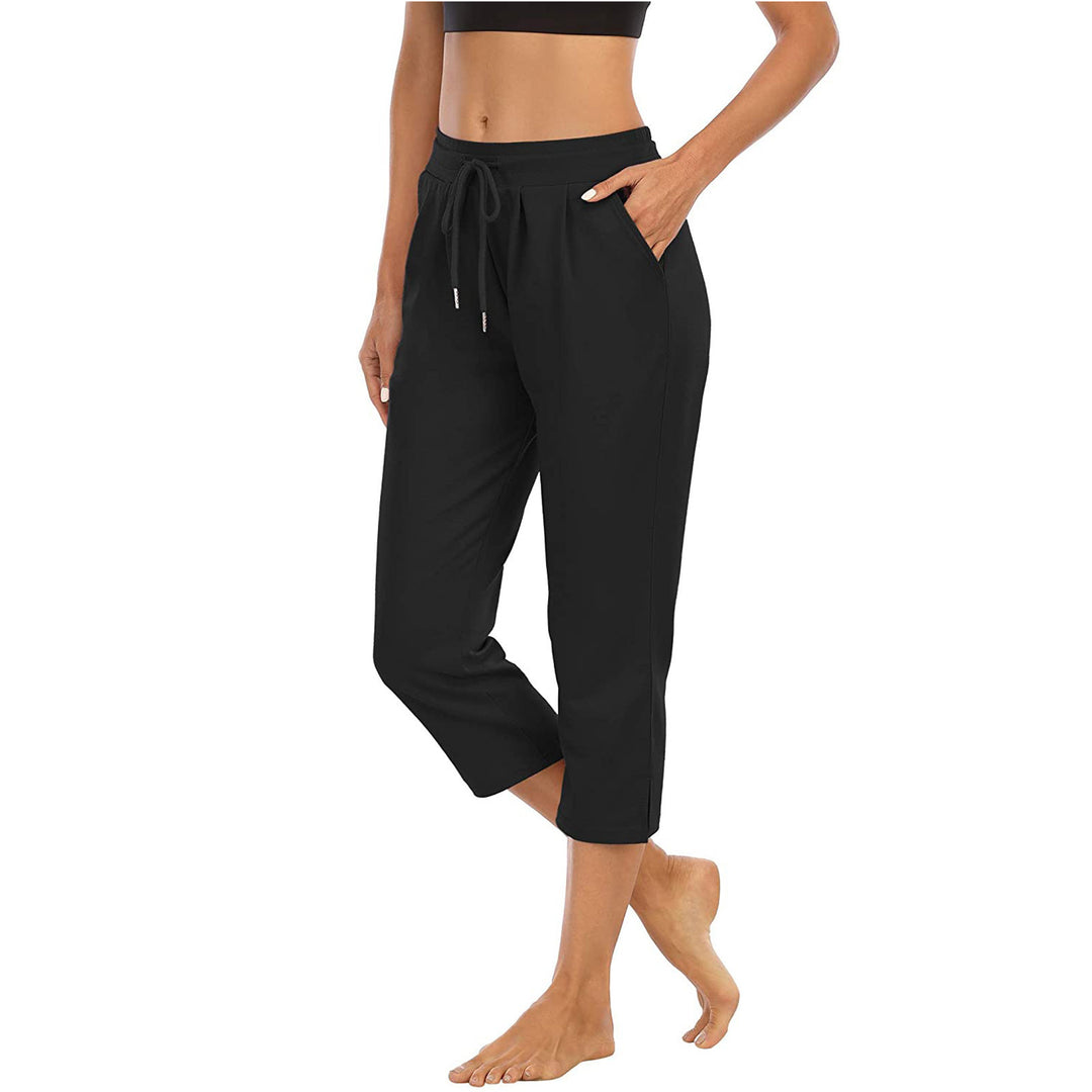 Women's comfortable lounge pants with high waist, drawstring, side pockets, and light stretch. Mune Fashion