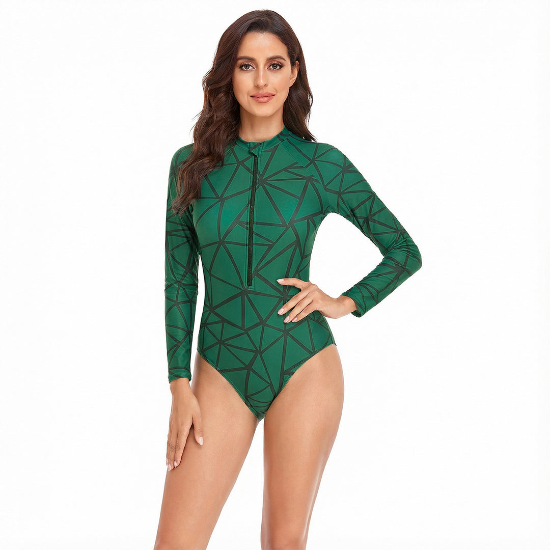 Women Surf Suit with Long Sleeves and Sporty Design Mune Fashion