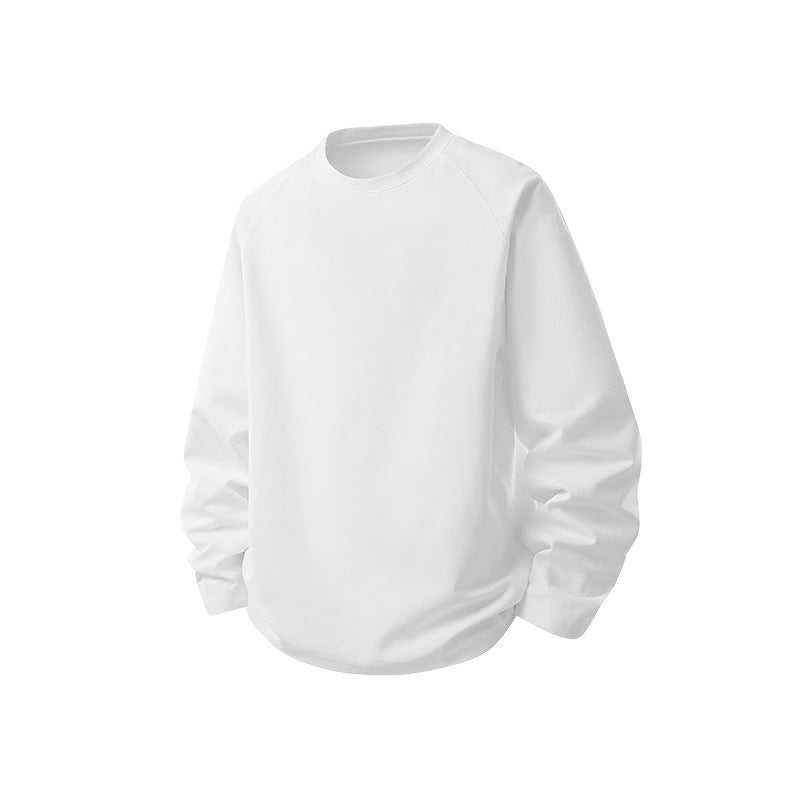 Men's Oversized Long Sleeve Sweatshirt with Raglan Sleeves and Rounded Hem Mune Fashion