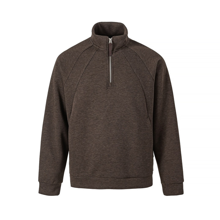 Unisex Half-Zip Oversize Sweatshirt with Stand Collar and Raglan Sleeves Mune Fashion