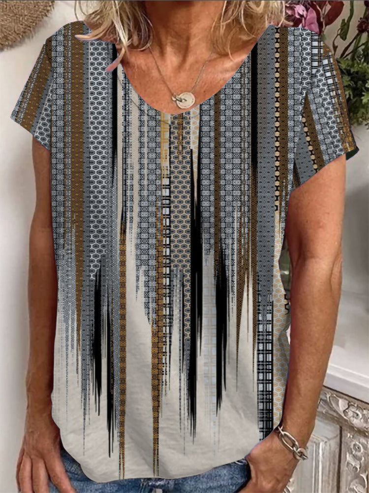 Ladies Loose Blouse with Colorful Paisley Pattern Mune Fashion