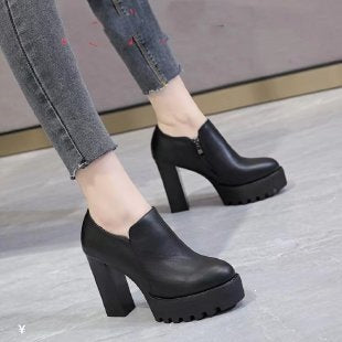 Ladies Stylish Platform Pumps with High Block Heel Mune Fashion