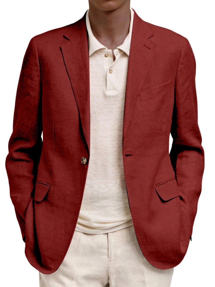 Men's lightweight linen blazer with unstructured silhouette and patch pockets Mune Fashion