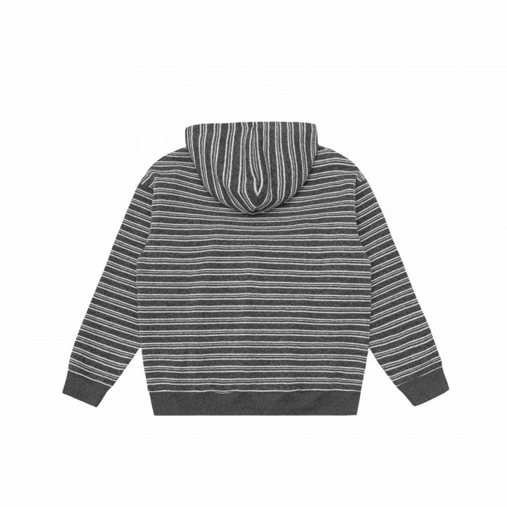 Unisex Oversize Hoodie with Half Zipper, Striped Pattern and Kangaroo Pocket Mune Fashion