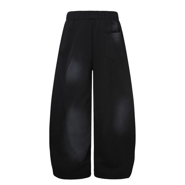 Women's Extra Wide Palazzo Sweatpants with Drawstring Waistband, Star Appliqué and Soft Tie-Dye Effect Mune Fashion