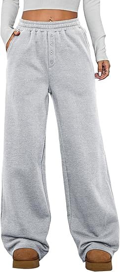 Women's High-Waisted Fleece Lounge Pants with Wide Leg Mune Fashion