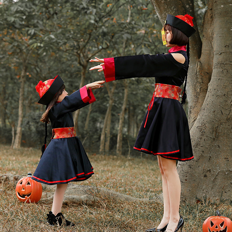 Girls traditional costume with floral pattern Mune Fashion