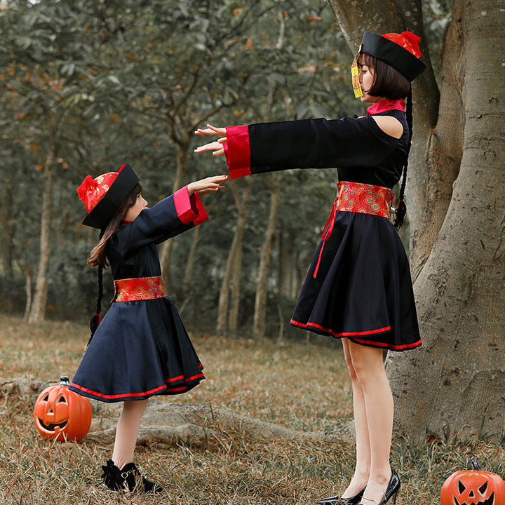 Girls traditional costume with floral pattern Mune Fashion