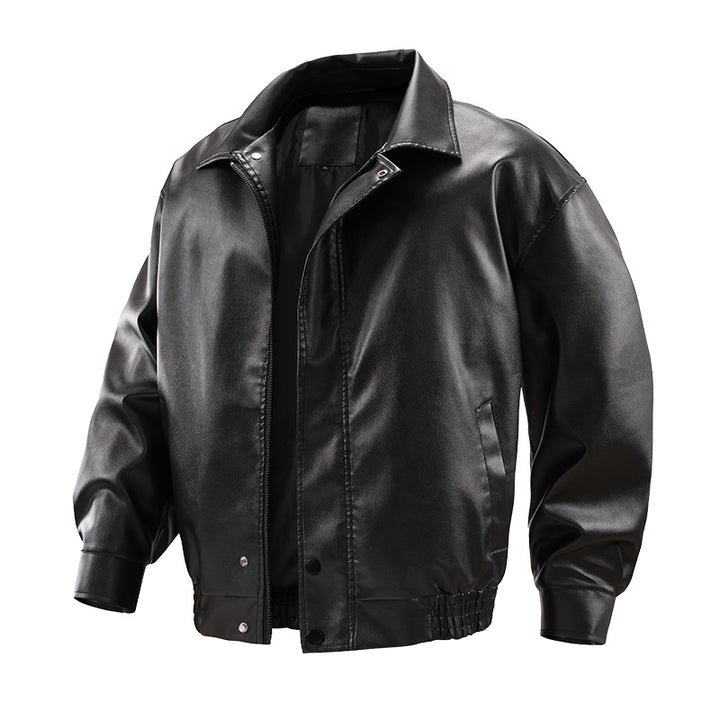 Men's Cool Faux Leather Bomber Jacket Mune Fashion