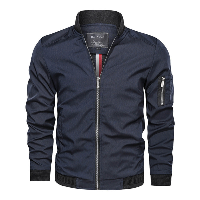 Men's lightweight bomber jacket with zipper and sleeve pocket Mune Fashion