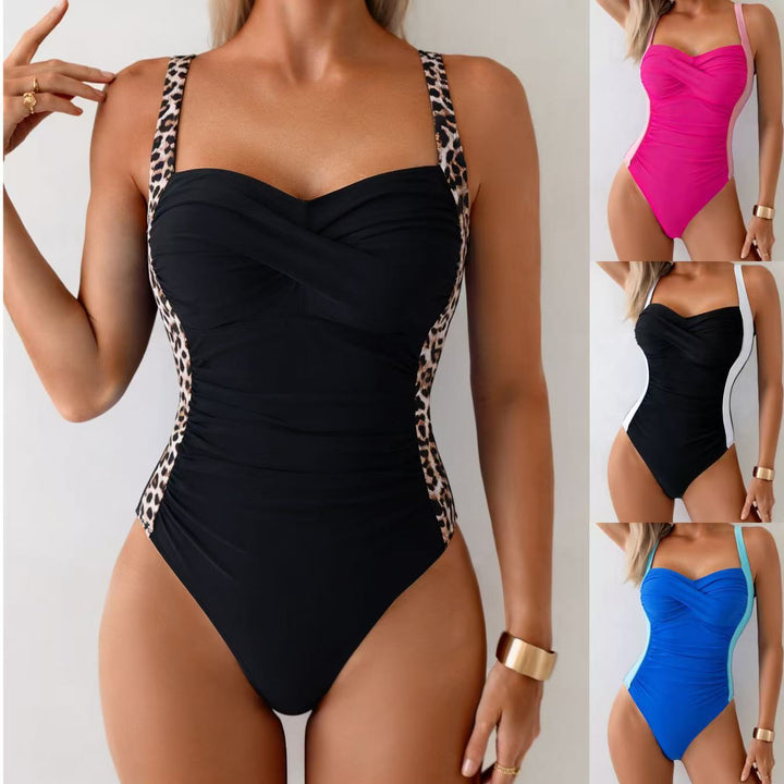 Women's One-Piece Swimsuit with Stylish Gather and Support Mune Fashion