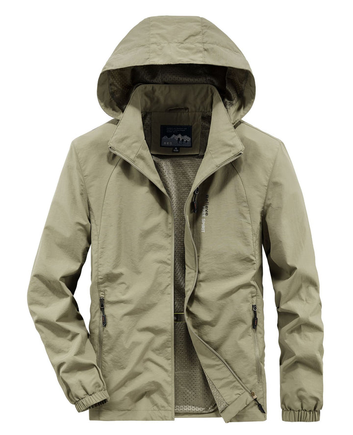 Men's Ultralight Breathable Hooded Jacket with Perforated Mesh Lining and Zipper Pockets Mune Fashion