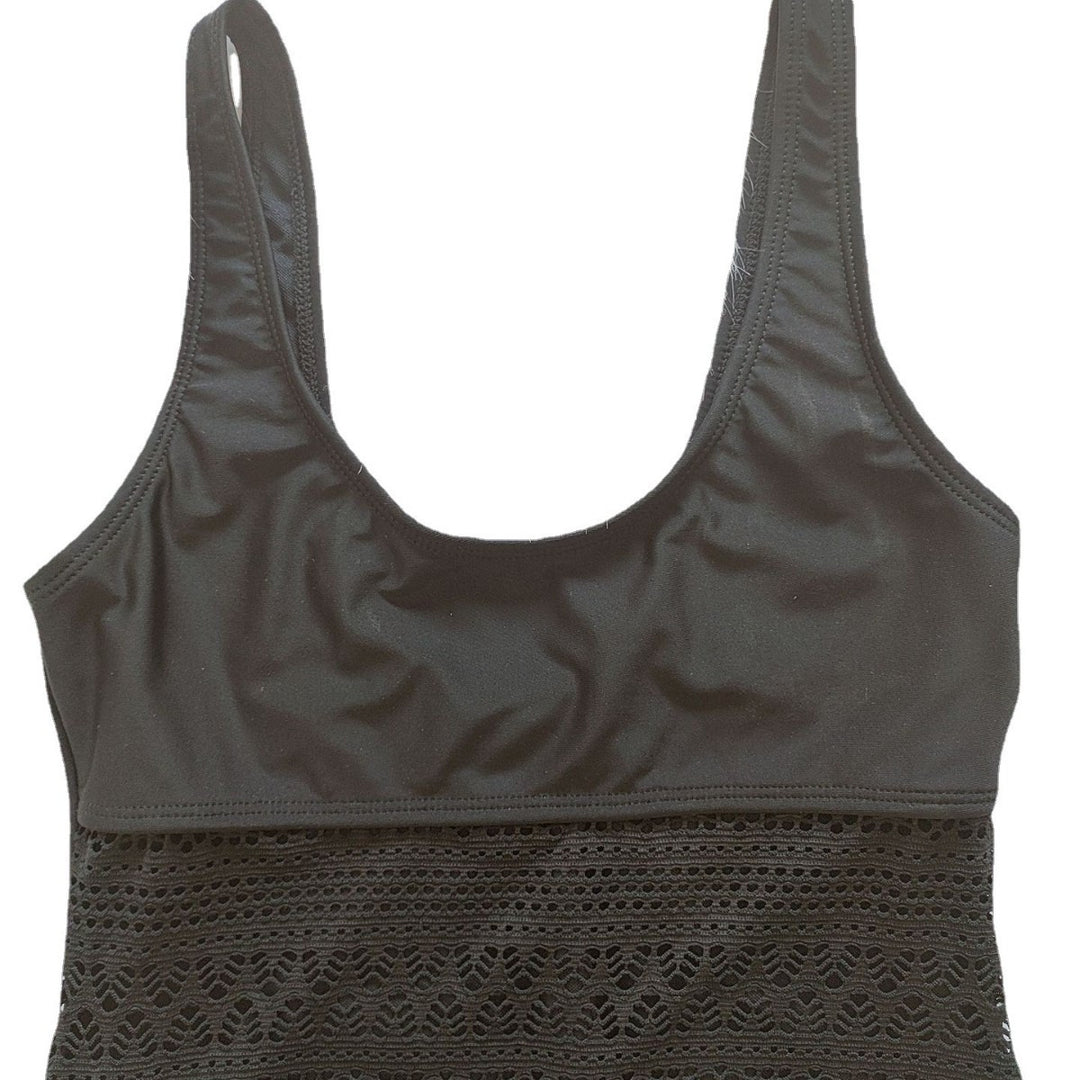 Ladies Elegant One-Piece Swimsuit with Lace Accents Mune Fashion
