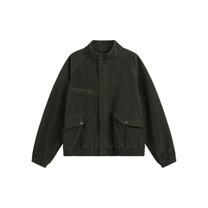 Unisex cord jacket in a casual boxy cut with a stand-up collar and functional flap pockets Mune Fashion