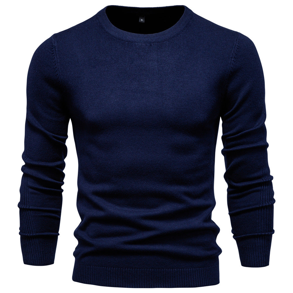 Men's nano minimalist round neck fine knit with flat shoulder seam and ribbed cuffs Mune Fashion