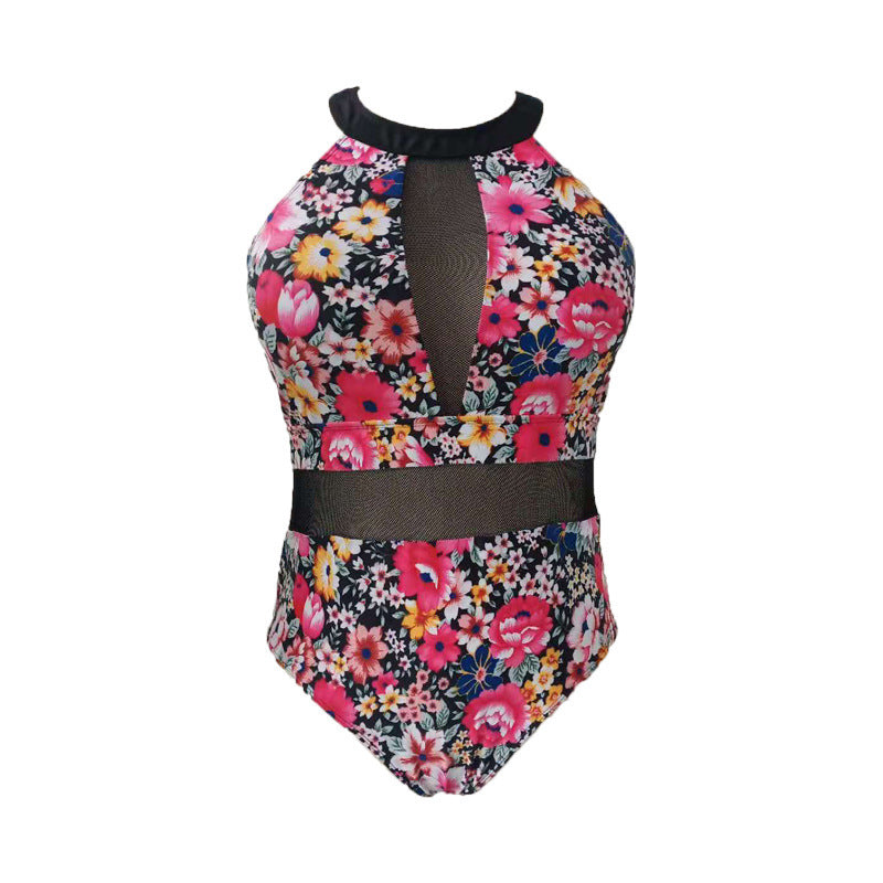 Women’s sporty one-piece swimsuit with transparent mesh inserts Mune Fashion